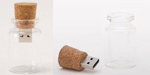 Empty Bottle with Cork USB Flash Drive