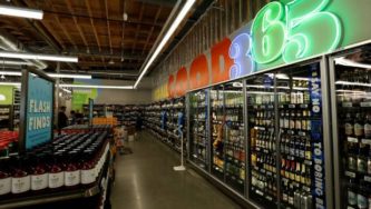 The beer and wine aisle of a 365 by Whole Foods Market grocery store is pictured ahead of its opening day in Los Angeles. New Zealand sauvignon blanc has found a ready market in the US.